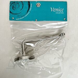 Venice Collection Silver Tissue Paper Holder Wall Mount NWT